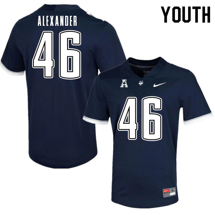 Youth #46 Marques Alexander Uconn Huskies College Football Jerseys Sale-Navy - Click Image to Close
